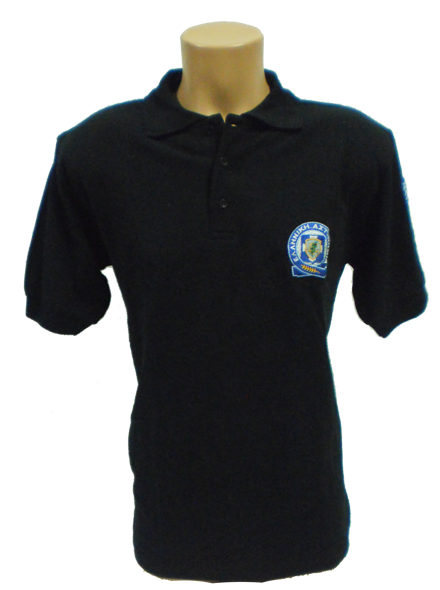 Μπλούζα polo αστυνομίας με στρογγυλό σήμα μαύρη